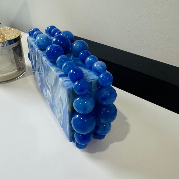 Cult Gaia EOS Beaded Acrylic Clutch Bag (Blue) - Picture 8 of 8